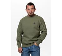 Men's Sweatshirt Crewneck PitBull SMALL LOGO Cotton Sweatshirt Olive Pit Bull