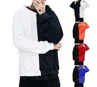 Men's Sweatshirt Jacket with Hood - Men's Mid Season Chic Sweatshirt Color Assemble Sweatshirts Mid Season Hoodie Casual Coat Versatile Coats 2025 New Clothing Plus Size Hoodie, white, 5XL