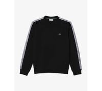 Mens Sweatshirt Lacoste Black Pullover Round Neck Top With Logo - Size L