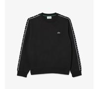 Mens Sweatshirt Lacoste Black Pullover Round Neck Top With Logo - Size XL