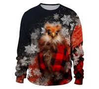 Men's Sweatshirt Men's Jumper Christmas Work Jumper Knitted Jumper Printed Long Sleeve Sweatshirt without Soft Fleece with Crew Neck - The Perfect Companion for Casual, red, 4XL