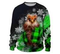 Men's Sweatshirt Men's Jumper Christmas Work Jumper Knitted Jumper Printed Long Sleeve Sweatshirt without Soft Fleece with Crew Neck - The Perfect Companion for Casual, Green, XL