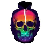 Men'S Sweatshirt Retro Personality Trend Hoodie 3D Digital Printing Casual Long-Sleeved Sweatshirts JJ-01 M