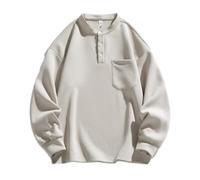 Men'S Sweatshirt Sport Fashion Casual Solid Color Pullover Urban Youth Personality Trend Long Sleeves Sweatshirts E-Khaki L