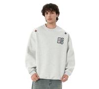 Men'S Sweatshirt Urban Youth Personality Trend Long Sleeves Sweatshirts Casual Fashion Solid Color Pullover F-White M