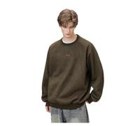 Men'S Sweatshirt Urban Youth Personality Trend Long Sleeves Sweatshirts Casual Fashion Solid Color Pullover I-Green L
