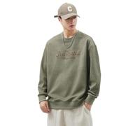 Men'S Sweatshirt Urban Youth Personality Trend Pullover Casual Fashion Solid Color Long Sleeves Sweatshirts G-Green XXL