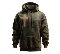 Mens Sweatshirts Big and Tall Men's Casual American Flag Hoodie God Worship Long Sleeve Sweatshirt Retro Love Christ Tshirt Little House Big (Navy, L)