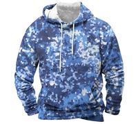 Mens Sweatshirts Casual Men's Hoodies Camouflage Printed Fashion with Pocket Hooded Raiders Hoodie for Men Winter Work Sweaters Long Sleeve Hood Jumpers (Light Blue #2, S)