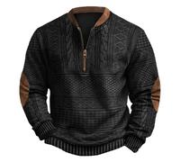Mens Sweatshirts Clearance Jumpers for Men UK Vintage Knit Print Zip-Up Sweatshirt Long Sleeve Casual Henry Shirts Polos Sweaters Loose Athletic Shirt Tops Baggy Pullover