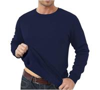 Men's Sweatshirts Fleece Jumper Thick Crew Neck Pullover Classic Warm Winter Sweat Shirt Long Sleeve Sherpa Fleece Jumpers for Men Sweatshirts No Hood Sweater Pullover Underwear Blue