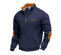 Men's Sweatshirts Mens Clothing Winter Relaxed Fit Sweatshirts Durable Pullover for Office Lounge Plain Jumper Casual Autumn Sweatshirt for Errands and Leisure Time Navy M