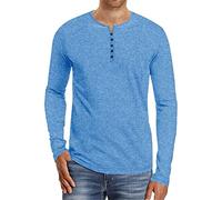 Men's Sweatshirts Mens Outdoor Vintage Bottun Long Sleeve T Shirt Solid Casual Top Cotton T Shirts for Men Crewneck Pullover Sweater Plain Work Jumper Classic Cotton Winter Sweatshirt
