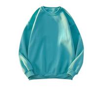 Mens Sweatshirts No Hood, Men's Jumpers Plain Long Sleeve Tops Casual Round Neck Jumper Autumn Winter Solid Color Pullovers Comfortable Sports Sweatshirt Loose Fit Sweaters Active Wear Sky Blue