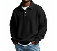 Mens Sweatshirts No Hood Mens Jumpers Uk Button Up/Quarter Zip Basic Waffle | Chunky Oversized Autumn Loose Fit Work Heavyweight Relaxed Fit No Hood Sweat Shirts Turtle Neck Long Sleeve Polo