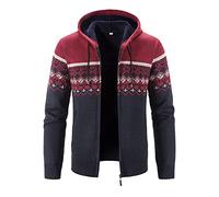 Men's Sweatshirts T Shirt Xmas Gifts for Men Men's Winter Sweater Jacket Fashion Long-Sleeved Plus Velvet Thick Hooded Diamond Block Plaid Sweater Cardigan Jacket Sale Clearance Items Under 5 Pounds
