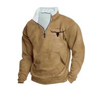 Men's Sweatshirts UK Micro Fleece Pullover Half Zip Tactical Sweatshirt Ethnic Printed Athletic Hoodies Cotton Workout Sweatshirt Hip Hop Pullovers Western Cargo Jumpers Sale Clearance