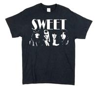 Men's Sweet Band Glam Rock T-Shirt Black S