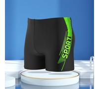 Men's swim boxer trunks with inner lining and secure drawstring, engineered for swimming, surfing, and water sports (2XL Green)