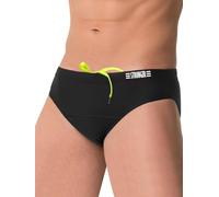 Men's Swim Briefs Drawstring Low Waist Triangle Swim Trunks Solid Bikini Swimming Shorts(X027+DR721,Black,XL)