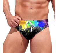 Mens Swim Briefs Trunks Swimming, Soft Hot Funny Stylish Breathable Elastic Quick Dry Retro Classic Simple Anti-Chlorine Perfect for Beach Surfing Water Sports Pool Parties