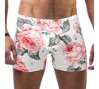 Men's Swim Jammers Athletic Training Swimsuit Durable Team Swimwear Lap Swimming Racing Competition, Pastorable Pink Rose Flower Vintage