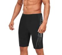 Men's Swim Shorts - Men Tether Print Prevention Embarrassment Swimming Spa Beach Five Point Swimwear