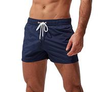 Men's Swim Shorts & Trunks 2 Pack High Cut Swimsuit Bottom Men's Swim Trunks Sport Boxer Swimwear Boxers Underwear Drawstring Summer Beach Board Shorts Birthday Gifts Todays Offers Special Deals