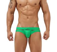 Men's Swim Trunks Long Compression Swim Trunks Stretch Bathing Suit Swimming Board Shorts with Triangle Stretchy Surfing Men's Low Rise Lace Trim Triangle Summer Shorts Soft Underwear (Green, XXL)