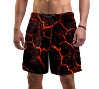 Mens Swim Trunks Quick Dry Swim Shorts with Mesh Lining Swimwear Bathing Suits Magma Lava Multicoloured