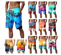 Men's Swim Trunks Swimming Shorts Board Shorts 3D Printed Seaside Coconut Tree Sunset Printed Beach Pants Casual Short