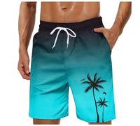 Men's Swim Trunks Swimming Shorts Board Shorts 3D Printed Seaside Coconut Tree Sunset Printed Beach Pants Casual Short