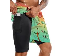 Mens Swim Trunks with Compression Liner 7 Inch Inseam Mens Bathing Suit Quick Dry Mens Swimming Trunks Swimsuit (UK, Alpha, XL, Regular, Regular, Color32)