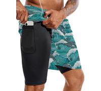Mens Swim Trunks with Compression Liner 7 Inch Inseam Mens Bathing Suit Quick Dry Mens Swimming Trunks Swimsuit (UK, Alpha, XL, Regular, Regular, Color25)