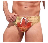 Mens Swimming Briefs Low Rise Swimming Trunks, Tropical Fashion Comfortable Breathable Elastic Quick Dry Swimsuit Bikini Bottom Underwear Perfect for Beach Surfing Water Sports Pool Parties