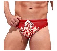 Mens Swimming Briefs Low Rise Swimming Trunks, Tropical Fashion Comfortable Breathable Elastic Quick Dry Swimsuit Bikini Bottom Underwear Perfect for Beach Surfing Water Sports Pool Parties