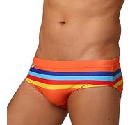 Mens Swimming Briefs Sexy Swimming Trunks, Tropical Fashion Comfortable Breathable Elastic Quick Dry Retro Classic Simple Anti-Chlorine Perfect for Beach Surfing Water Sports Pool Parties