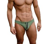 Mens Swimming Briefs Summer Slim Fit Swim Briefs Smart Casual Stretchy Swimwear Quick Dry Designer Beach Trunks Plain Colour Low Waist Boardshorts Holiday Bikini Bottom for Men