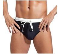 Mens Swimming Briefs Summer Slim Fit Swim Briefs Smart Casual Stretchy Swimwear Quick Dry Designer Beach Trunks Plain Colour Low Waist Boardshorts Holiday Bikini Bottom for Men
