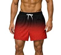 Men's Swimming Shorts with Leopard Print Swimming Trunks Leopard Cheetah Print Quick Drying Men's Beach Shorts with Drawstring Classic Fit Swimming Shorts Beach Shorts Short Sweatpants, O Red, L