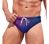 Men's Swimming Trunks Briefs Low Waist Swimwear Elastic Beach Shorts Boxers Underwear Drawstring Swim Trunks Swimming Briefs Beach Shorts Boxers Underwear Men's Swimming Pants Striped Swimwear