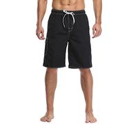 Men's Swimming Trunks, Long Swimming Shorts, Quick-Drying Board Shorts, Leisure Shorts, Beach Shorts, Men's Shorts, Outdoor Casual Cargo Shorts, Bermuda, Chino Jogger Trousers, Work Shorts, black, S