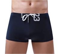 Mens Swimming Trunks Sale Clearance Men's Low Waist Solid Striped Drawstring Hot Spring Quick Dry Swimming Briefs Beach Pants Surfing Boardshorts Hawaiian Bathing Short