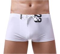 Mens Swimming Trunks Sale Clearance Men's Low Waist Solid Striped Drawstring Hot Spring Quick Dry Swimming Briefs Beach Pants Surfing Boardshorts Hawaiian Bathing Short