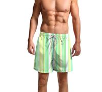 Men's Swimming Trunks, Striped Swimming Trunks, Quick-Drying Beach Shorts, Summer Board Shorts, Elastic Sports Training Shorts for Swimming, Surfing and Leisure, Gifts for Men, sky blue, M