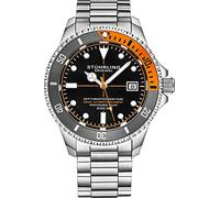 Mens Swiss Automatic Stainless Steel Dive Watch, 200 Meters Water Resistant, Brushed and Beveled Bracelet with Safety Clasp and Screw Down Crown