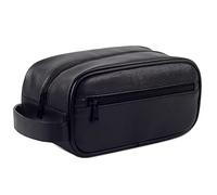 Mens Synthetic Leather Toiletry Bag Washing Shower Makeup Organizer Retro Wristlet Handbag Women Portable Cosmetic Case