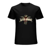 Men's T-Shirt Alter Bridge Shirt Summer Leisure Tee Men's Cool Short Sleeve Cotton Black M