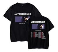 Men's T-Shirt Amy Music Macdonald Europe Tour Merch Short Sleeves Fashion Harajuku Tee Unisex Hip Hop Tops Women's Cotton T-Shirt-Black||m
