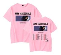 Men's T-Shirt Amy Music Macdonald Europe Tour Merch Short Sleeves Fashion Harajuku Tee Unisex Hip Hop Tops Women's Cotton T-Shirt-Pink||x_l